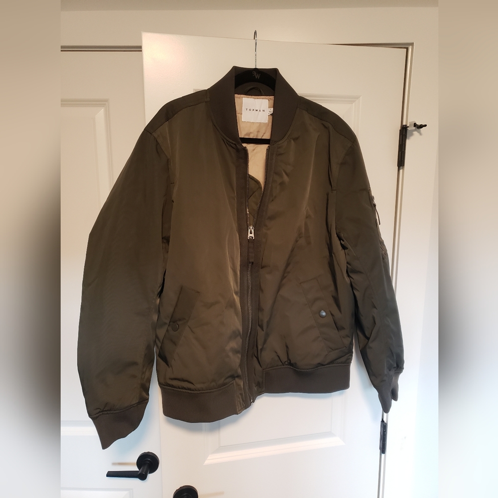 Men's Topman Green Bomber Jacket